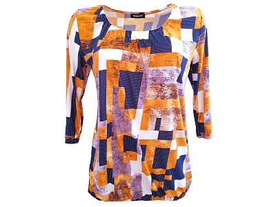 Volná žluto modrá halenka - vel.38